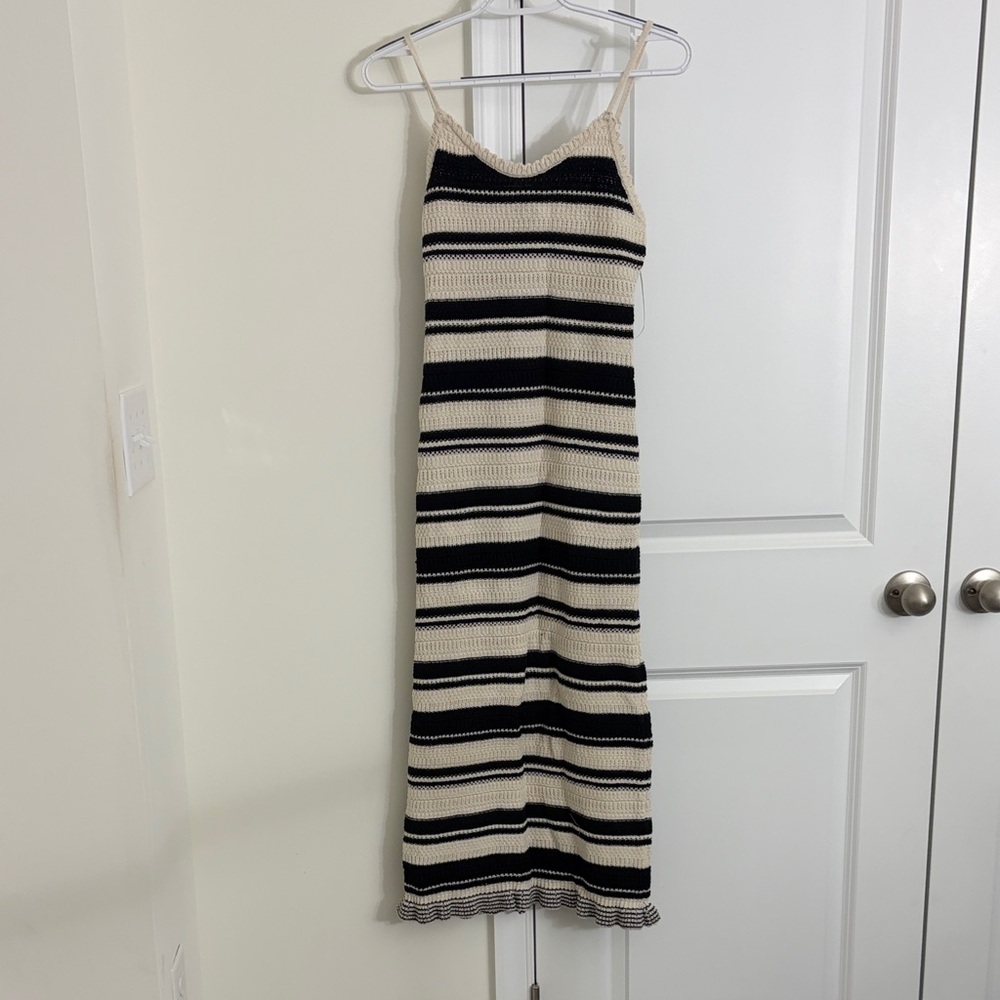 Striped Black and White Knit Dress